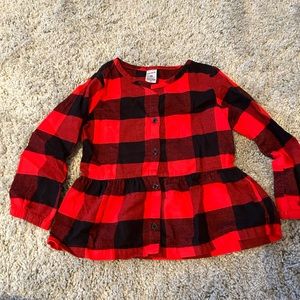 Carters 4T Red & Black Plaid Top